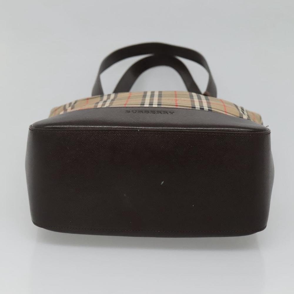 BURBERRY Nova Check Tote Bag Canvas Beige Gold Auth 121552 - Picture 5 of 16